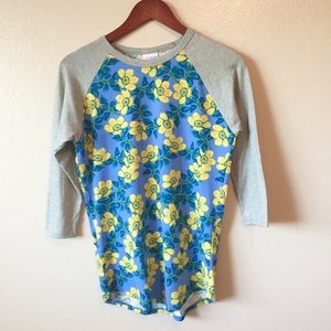 LuLaRoe Floral Baseball Tee